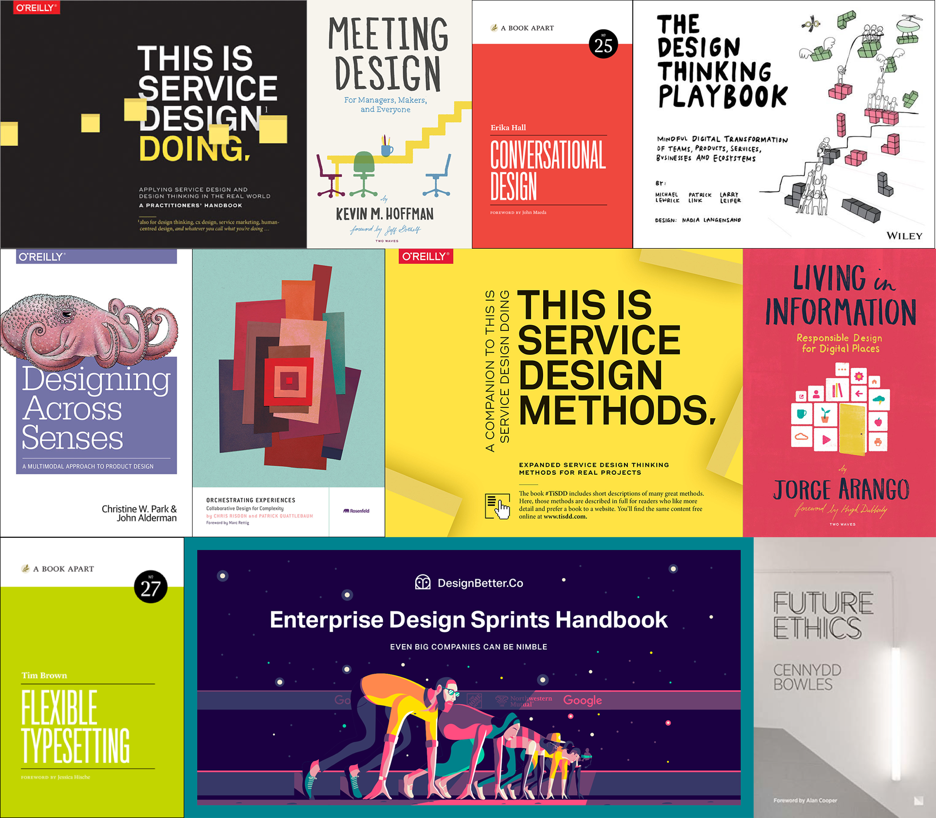 A collage of book covers for the newly released books listed below