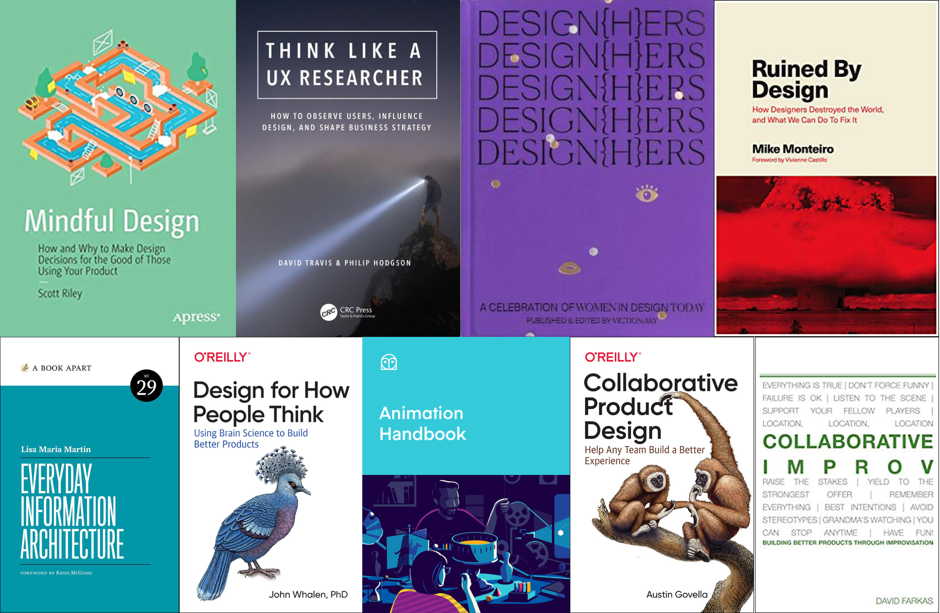 A collage of book covers for the newly released books listed below