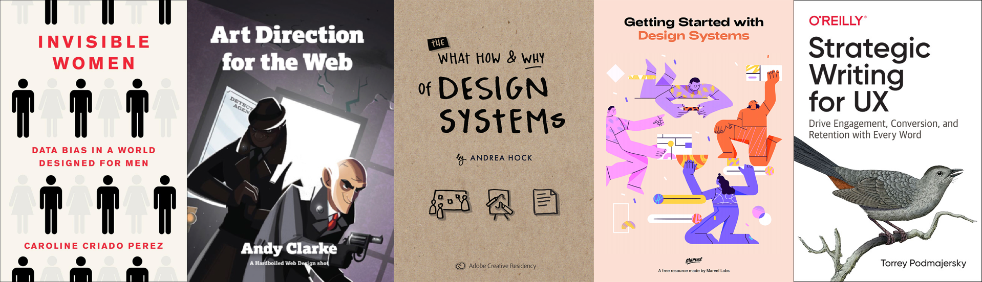 A collage of book covers for the newly released books listed below