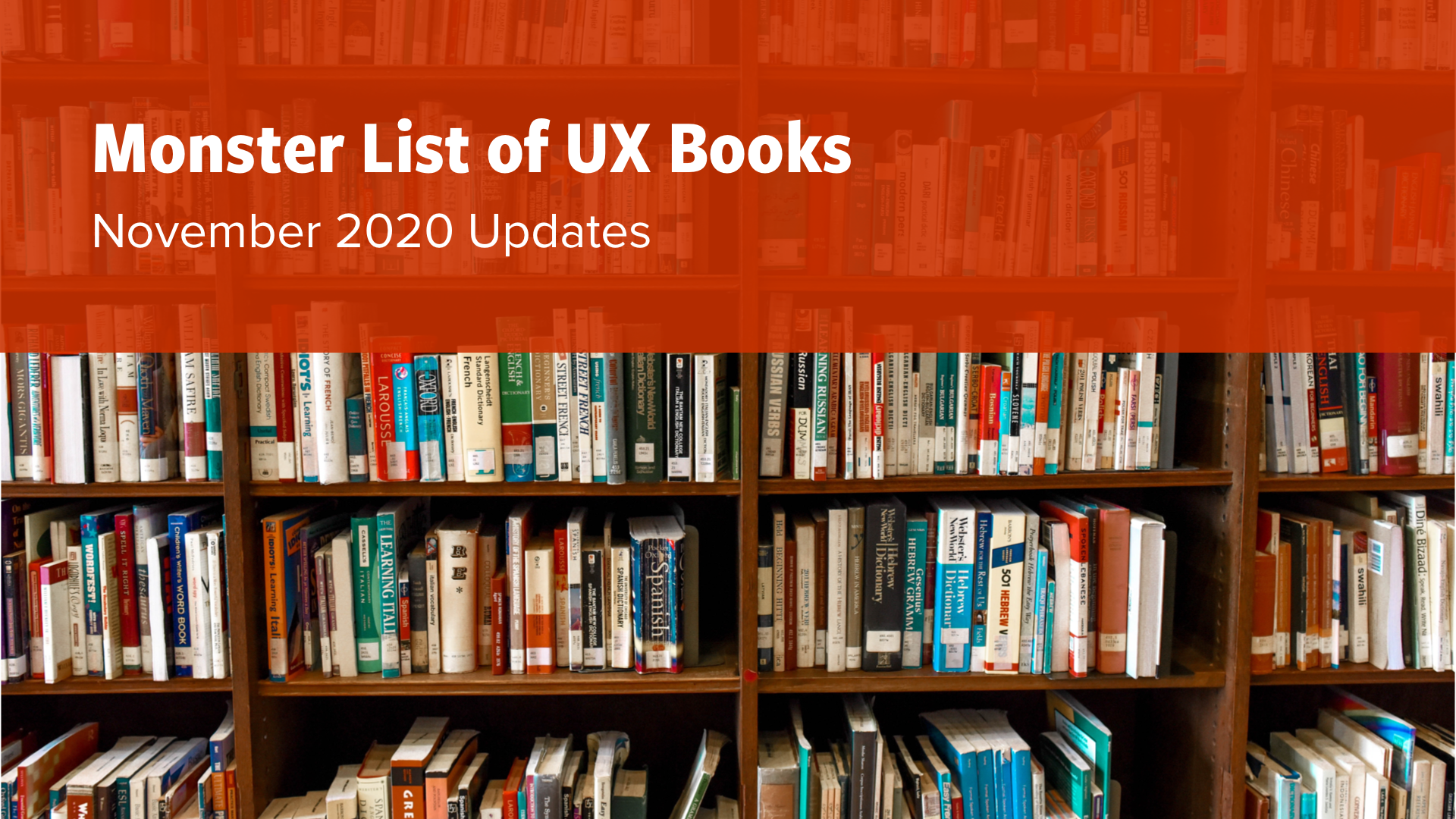 Monster List of UX Books: November 2020 Updates