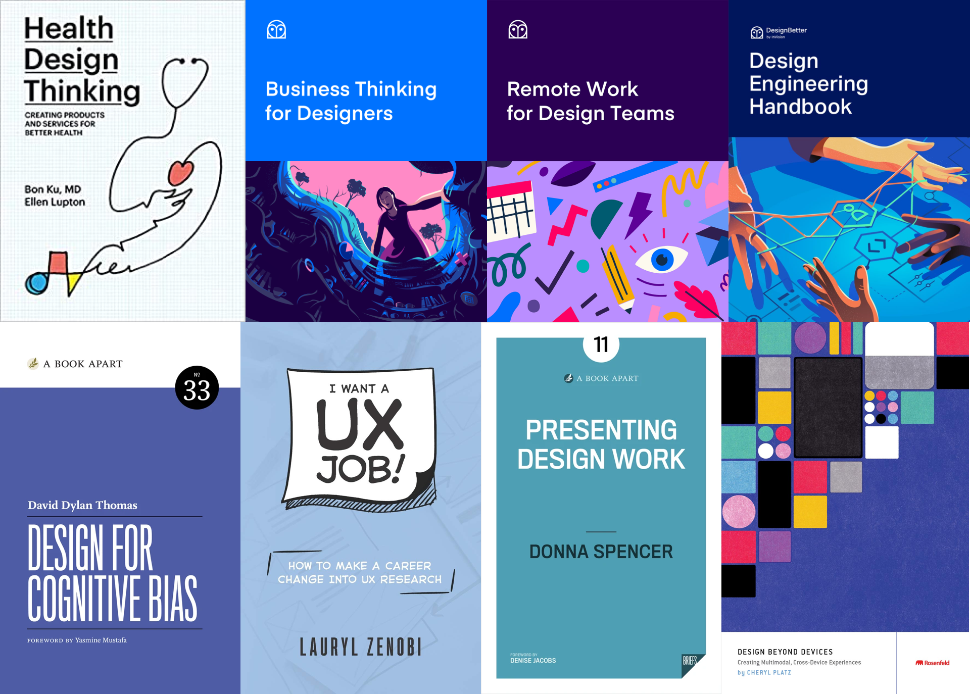 A collage of book covers for the newly released books listed below